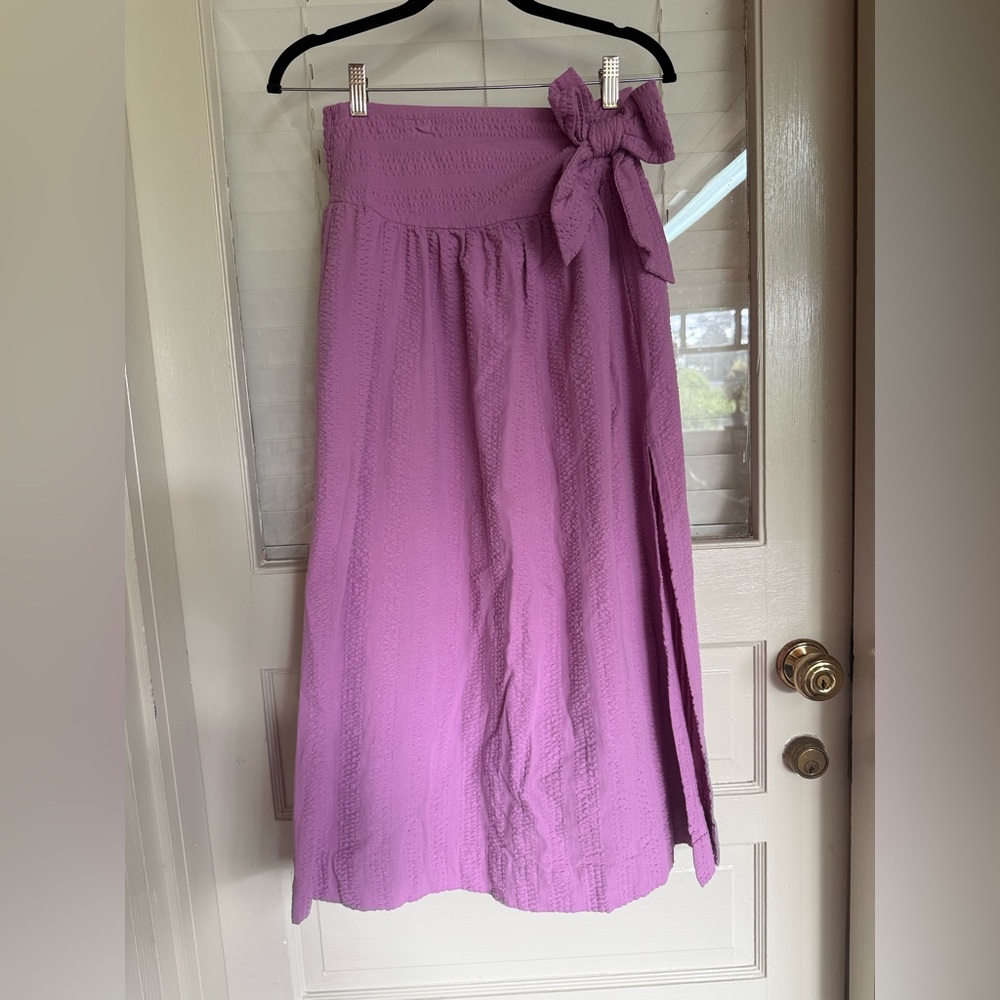 Free People Pink Maxi Skirt with Bow Small